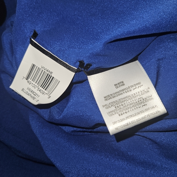 BCBGMaxazria Women's Size 8 Viviane Blue Beaded Collar Halter Evening Dress/Gown - Picture 6 of 11